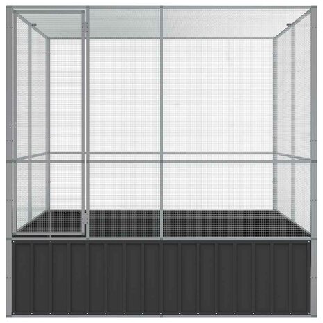 Volière 211x207x212 cm staal zilverkleurig 4