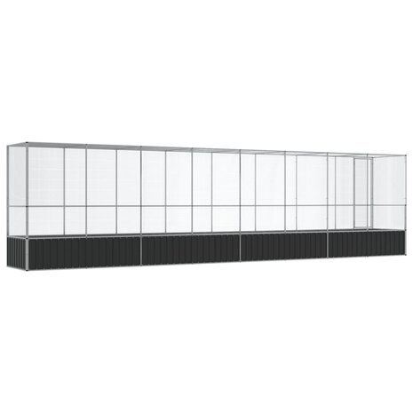 Volière met verlengstuk 834,5x107x212 m staal zilverkleurig 5