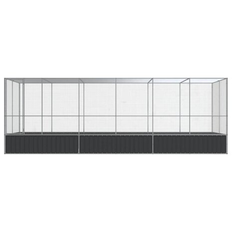 Volière met verlengstuk 625x207x212 m staal zilverkleurig 3