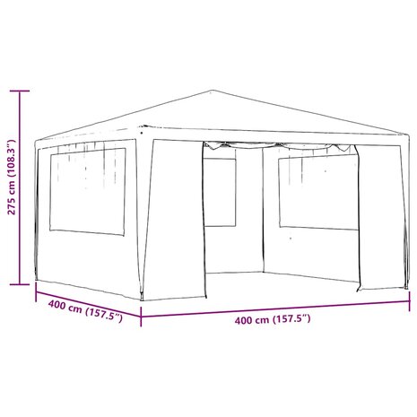 Partytent met zijwanden professioneel 90 g/m² 4x4 m groen 9