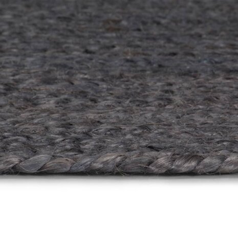  Vloerkleed handgemaakt rond 150 cm jute donkergrijs 3