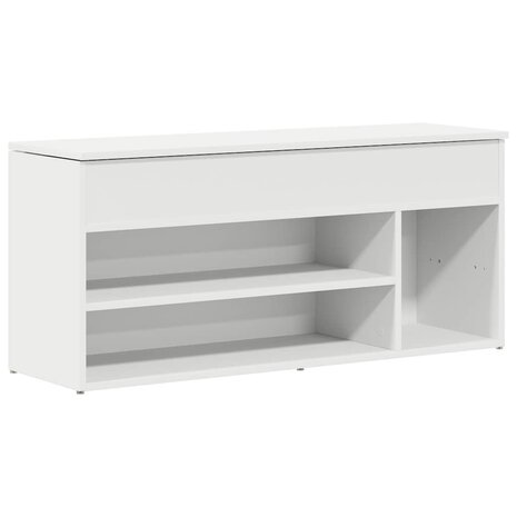 Schoenenbank 102x30,5x45 cm bewerkt hout wit 2