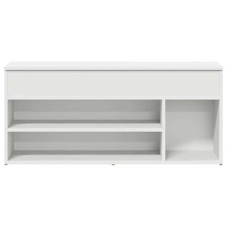 Schoenenbank 102x30,5x45 cm bewerkt hout wit 4