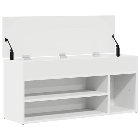 Schoenenbank 102x30,5x45 cm bewerkt hout wit 7