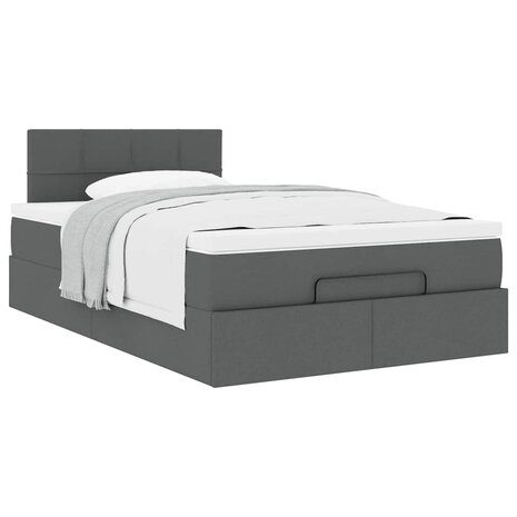 Bed met matras 120x200 cm stof donkergrijs 5