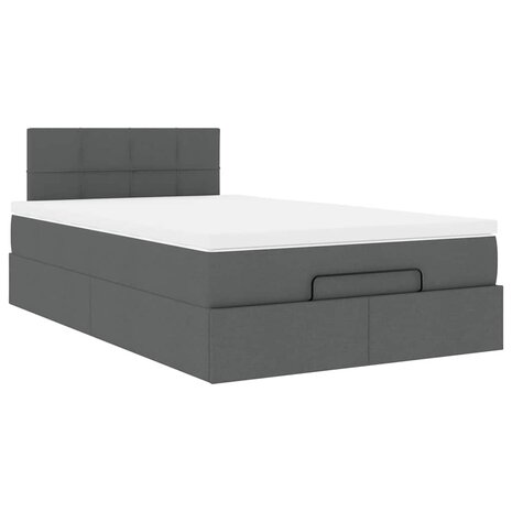 Bed met matras 120x200 cm stof donkergrijs 6