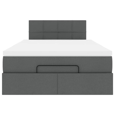 Bed met matras 120x200 cm stof donkergrijs 7