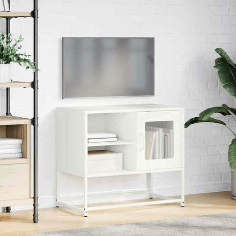 Tv-meubel 68x39x60,5 cm staal wit 4