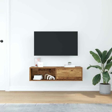 Tv-meubel 100x31x25,5 cm bewerkt hout oud hout 3