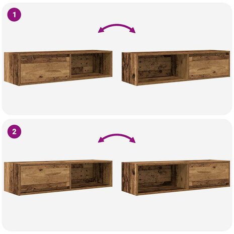 Tv-meubel 100x31x25,5 cm bewerkt hout oud hout 9