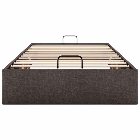 Bedframe zonder matras 100x200 cm stof donkerbruin 7