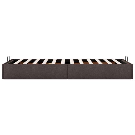 Bedframe zonder matras 100x200 cm stof donkerbruin 8