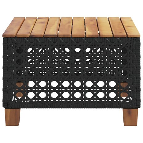 Tuintafel 55x55x36 cm poly rattan en acaciahout zwart 5