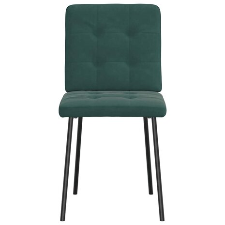 Eetkamerstoelen 2 st fluweel donkergroen 4