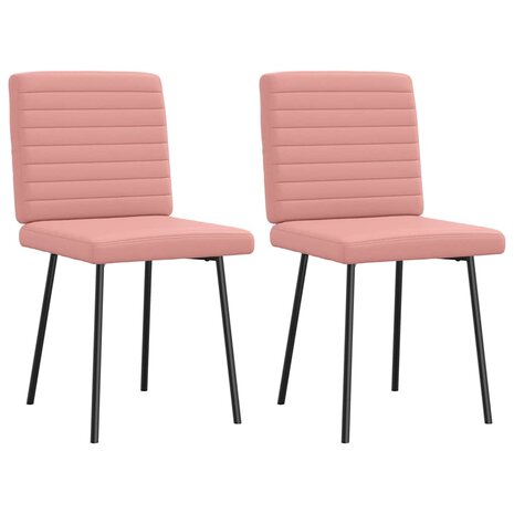 Eetkamerstoelen 2 st imitatieleer roze 2