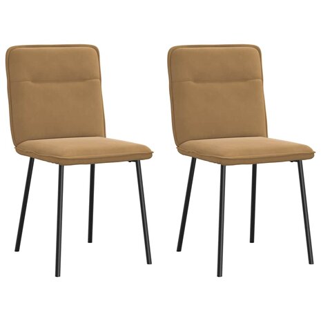 Eetkamerstoelen 2 st fluweel bruin 1