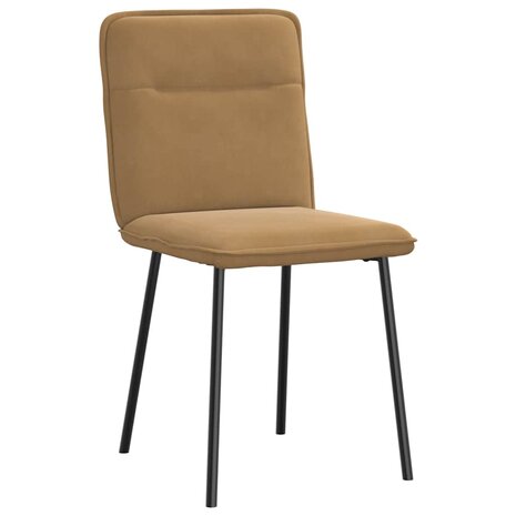 Eetkamerstoelen 2 st fluweel bruin 3