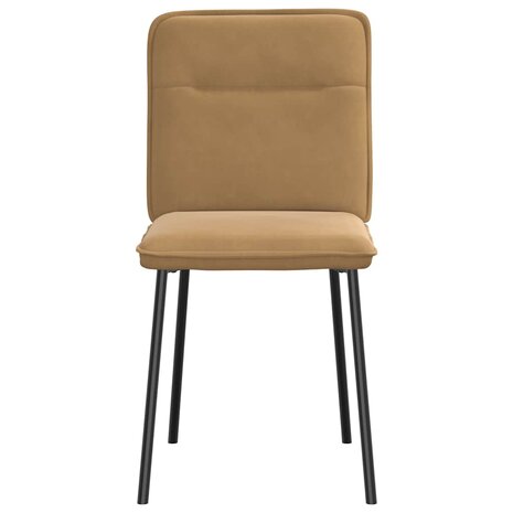 Eetkamerstoelen 2 st fluweel bruin 4