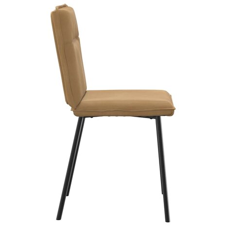 Eetkamerstoelen 2 st fluweel bruin 5