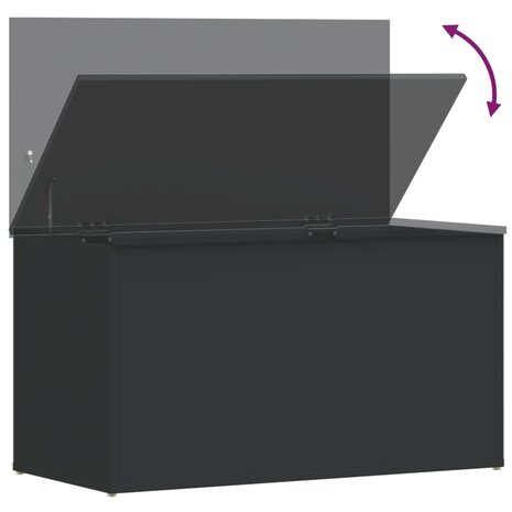Opbergkist 84x42x46 cm bewerkt hout zwart 8