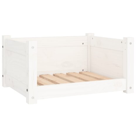 Hondenmand 55,5x45,5x28 cm massief grenenhout wit 2