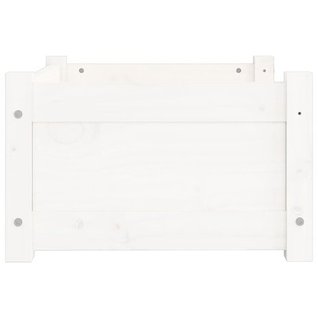 Hondenmand 55,5x45,5x28 cm massief grenenhout wit 6