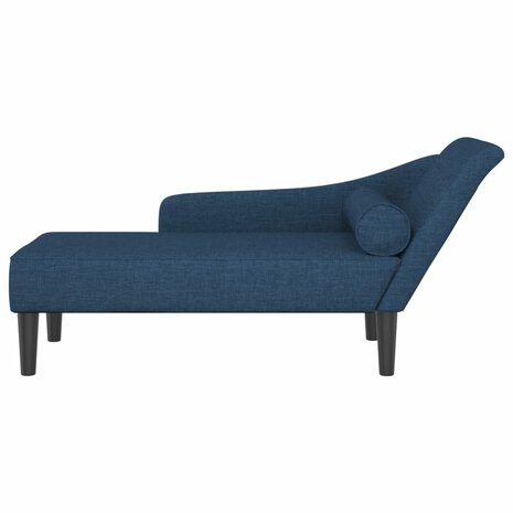 Chaise longue met kussens stof blauw 3