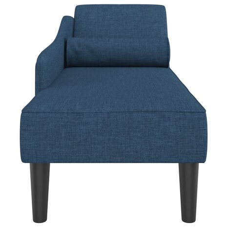 Chaise longue met kussens stof blauw 4