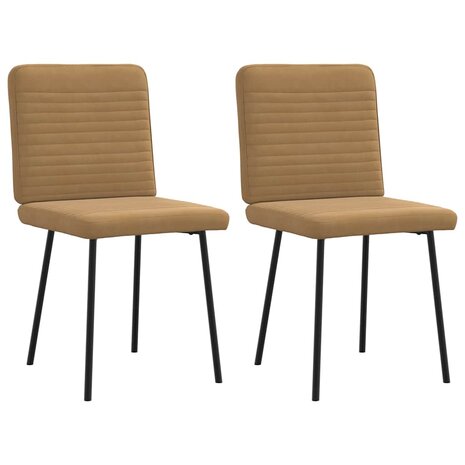 Eetkamerstoelen 2 st fluweel bruin 1