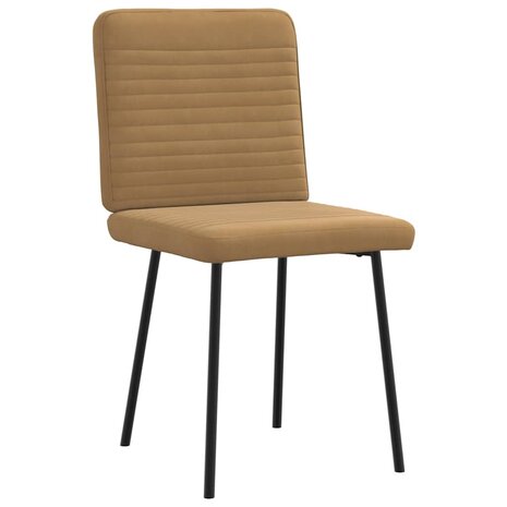Eetkamerstoelen 2 st fluweel bruin 3