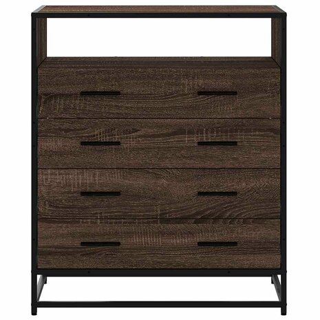 Ladekast 70x41x83,5 cm bewerkt hout bruin eikenkleur 4