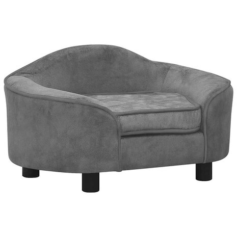Hondenbank 67x47x36 cm pluche grijs 1
