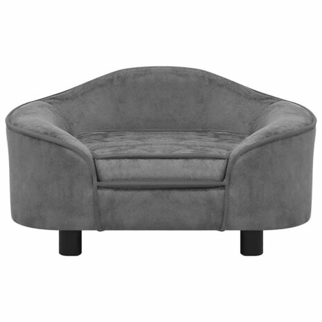 Hondenbank 67x47x36 cm pluche grijs 2