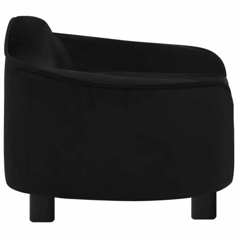 Hondenbank 67x47x36 cm pluche zwart 4