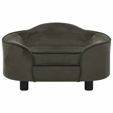 Hondenbank 67x47x36 cm pluche donkergrijs 2