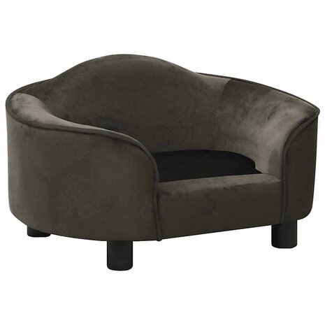 Hondenbank 67x47x36 cm pluche donkergrijs 3