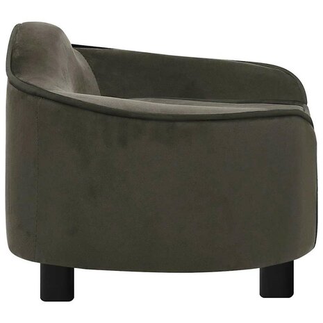 Hondenbank 67x47x36 cm pluche donkergrijs 4
