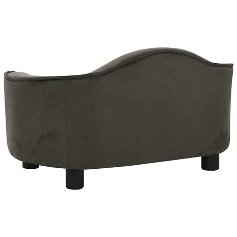 Hondenbank 67x47x36 cm pluche donkergrijs 5