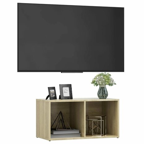 Tv-meubel 72x35x36,5 cm bewerkt hout sonoma eikenkleurig 3
