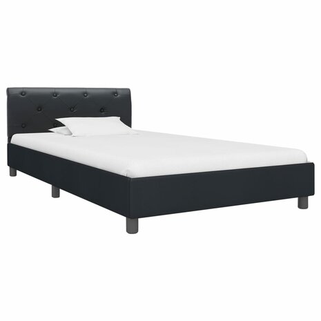 Bedframe kunstleer zwart 90x200 cm 2