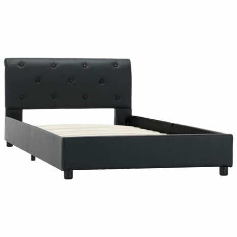 Bedframe kunstleer zwart 90x200 cm 4