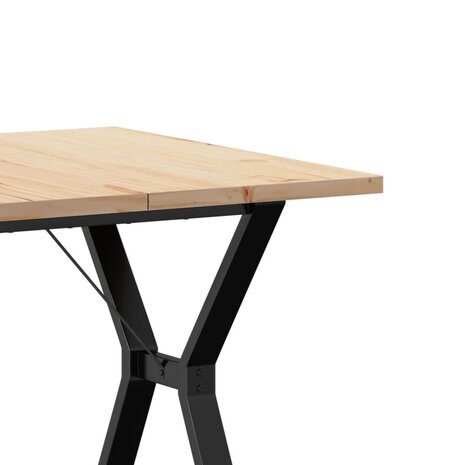 Eettafel Y-frame 80x80x75,5 cm massief grenenhout en staal 7