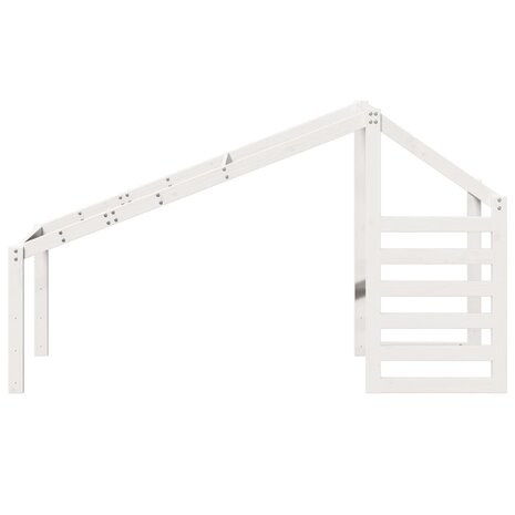 Kinderbedhuisje 198x97x113 cm massief grenenhout wit 4