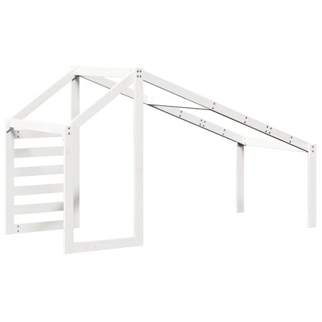 Kinderbedhuisje 198x97x113 cm massief grenenhout wit 6