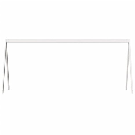 Kinderbedhuisje 199x95,5x88 cm massief grenenhout wit 4