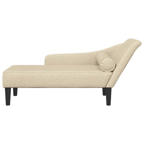 Chaise longue met kussens stof crèmekleurig 3