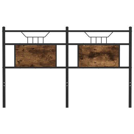 Hoofdbord 150 cm bewerkt hout en staal gerookt eikenkleurig 4