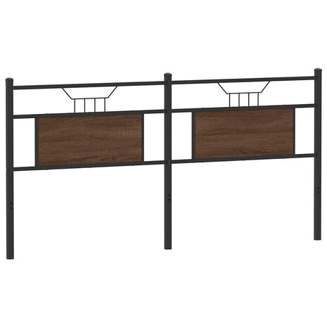 Hoofdbord 160 cm bewerkt hout en staal bruin eikenkleurig 2