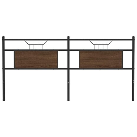 Hoofdbord 160 cm bewerkt hout en staal bruin eikenkleurig 4