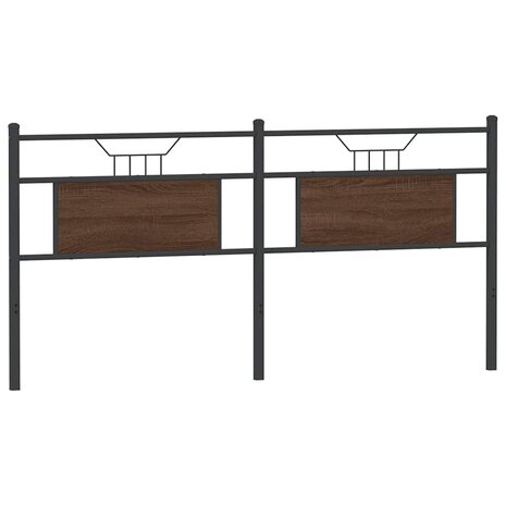 Hoofdbord 160 cm bewerkt hout en staal bruin eikenkleurig 6
